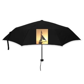 Sailing yacht at sunset - Umbrella (small) - black - Front