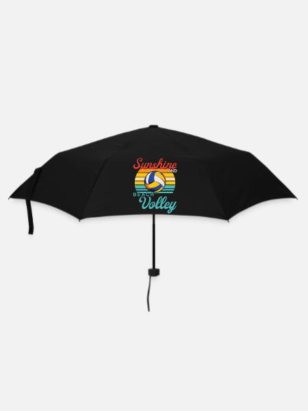 Design Beachvolleyball - Regenschirm (klein) - Schwarz
