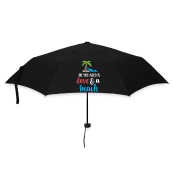 Tout ce dont vous avez besoin est l’amour et une plage - Parapluie standard - noir - Devant