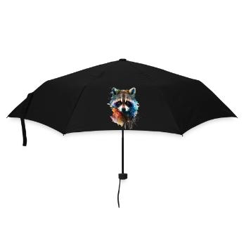 Raccoon Watercolor Cool Art Motifs Climate Protection - Umbrella (small) - black - Front