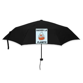 PLANETE. JOUR DE LA TERRE. ECOLOGIE. PLANET. VEGAN - Parapluie standard - noir - Devant