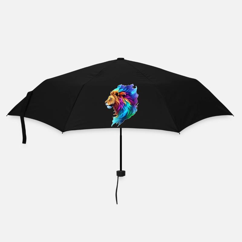 Colorful Lion - Umbrella (small) - black