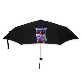 Hibou polygonal - Parapluie standard - noir - Devant