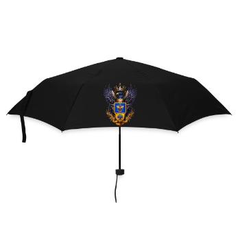 Adler mit Wappen - Regenschirm (klein) - Schwarz - Vorne