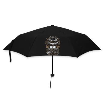 Retro Vintage Geburtstagsgeschenk September 1990 - Regenschirm (klein) - Schwarz - Vorne