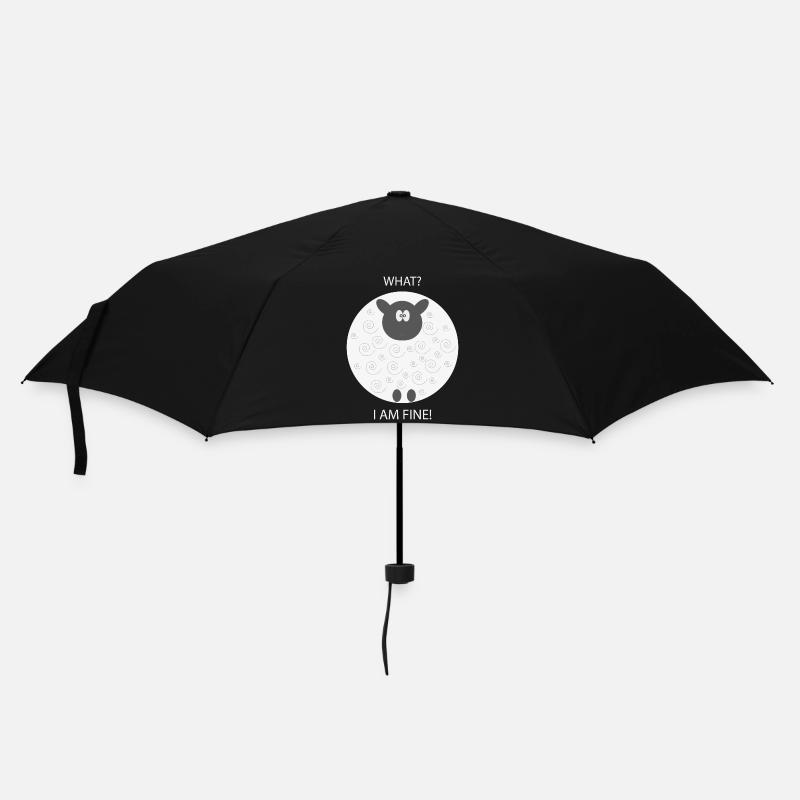 FUNNY SHEEP ILLUSTRATION - Regenschirm (klein) - Schwarz