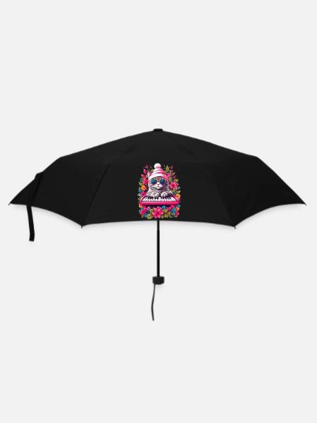 Chat mignon avec piano - Parapluie standard - noir