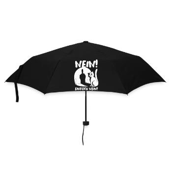 Nein! Einfach nein! - Katze Mittelfinger Spruch - Regenschirm (klein) - Schwarz - Vorne