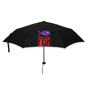 FISH. HUMOUR. POISSON. SARDINE. POISSON D'AVRIL - Parapluie standard - noir - Devant