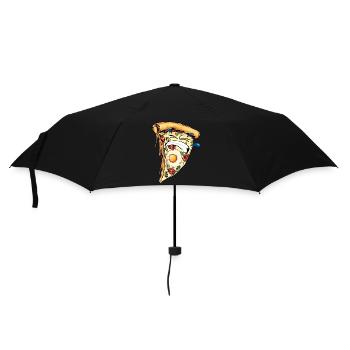 pizza harter humor soufrance schwieriges zähnezeichnen - Regenschirm (klein) - Schwarz - Vorne