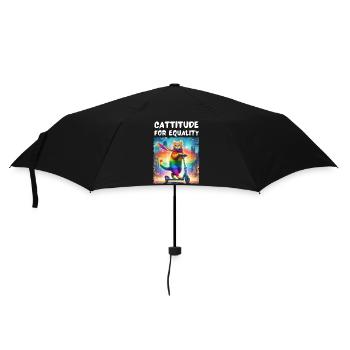 Gay pride. Cattitude for equality - Umbrella (small) - black - Front