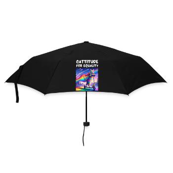 Gay pride. Cattitude for equality - Umbrella (small) - black - Front