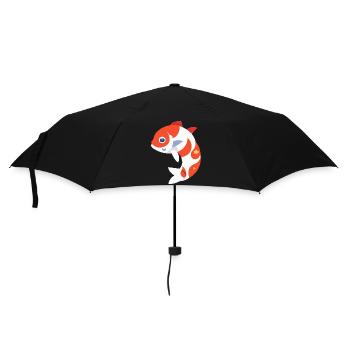 Koi Fisch weiß und rot - Regenschirm (klein) - Schwarz - Vorne