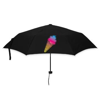 Eis Rahmen Verlauf farbenfroh Sommer Eiswaffel Ice - Regenschirm (klein) - Schwarz - Vorne