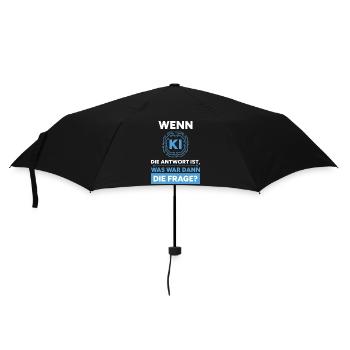 Künstliche Intelligenz Frage Antwort Spruch - Regenschirm (klein) - Schwarz - Vorne