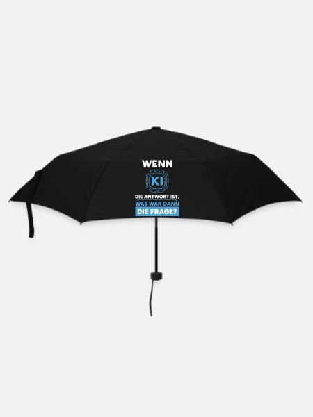 Künstliche Intelligenz Frage Antwort Spruch - Regenschirm (klein) - Schwarz