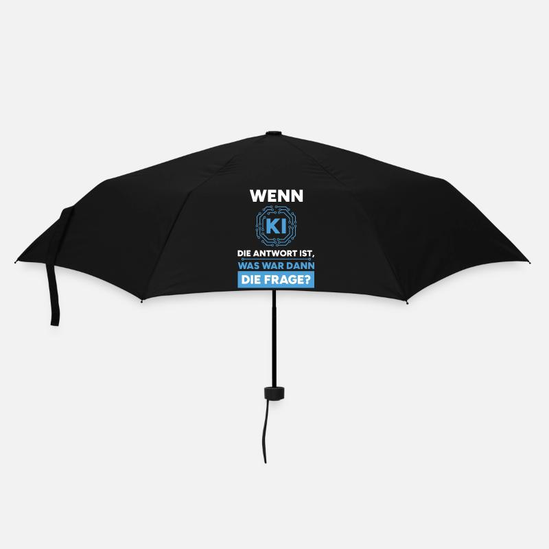 Künstliche Intelligenz Frage Antwort Spruch - Regenschirm (klein) - Schwarz