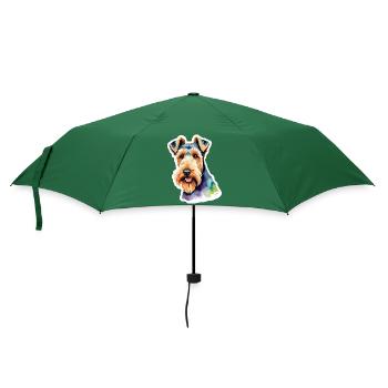 Airedale Terrier Aquarelle - Parapluie standard - vert bouteille - Devant