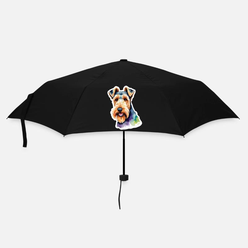 Airedale Terrier Wasserfarben - Regenschirm (klein) - Schwarz