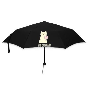 Mon cœur de chat - Parapluie standard - noir - Devant