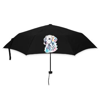 Dalmatiner Wasserfarben - Regenschirm (klein) - Schwarz - Vorne