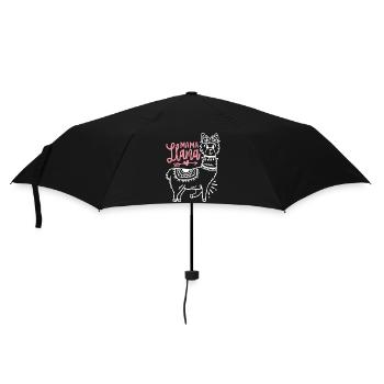 Lama Mama Muttertag - Regenschirm (klein) - Schwarz - Vorne