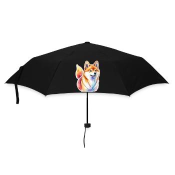 Shiba Inu Watercolors - Umbrella (small) - black - Front
