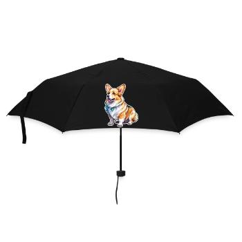 Welsh Corgi Pembroke Watercolor - Umbrella (small) - black - Front