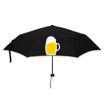 Bière, verre à bière, cadeau de la fête des pères Papa - Parapluie standard - noir - Devant