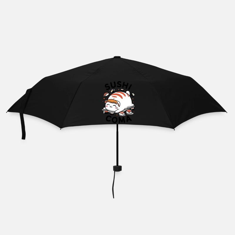 Sushi-Katze - Regenschirm (klein) - Schwarz