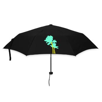 2 Palm Trees Island Tree Beach Holiday Coconut Sea - Umbrella (small) - black - Front