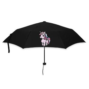 Unicorn - Regenschirm (klein) - Schwarz - Vorne