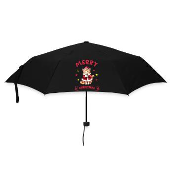 Joyeux Noël Catmas Chaton Chat Mignon - Parapluie standard - noir - Devant