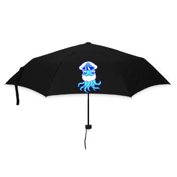 Alter Oktopus Kraken Kopffüßer Kapitän Tintenfisch - Regenschirm (klein) - Schwarz - Vorne