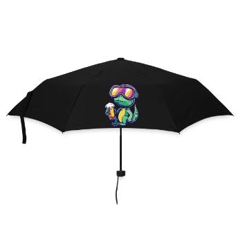 Chameleon Ski Bier - Regenschirm (klein) - Schwarz - Vorne