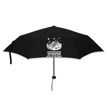 Photovoltaikanlage, Solarstrom, Sonnenenergie - Regenschirm (klein) - Schwarz - Vorne