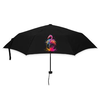 Flamingo - Regenschirm (klein) - Schwarz - Vorne