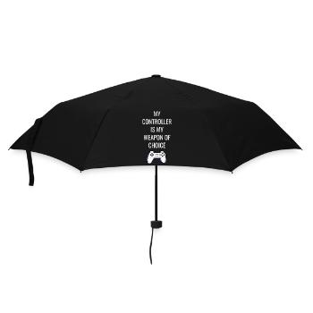 Zocken Gaming Spruch Geschenk - Regenschirm (klein) - Schwarz - Vorne