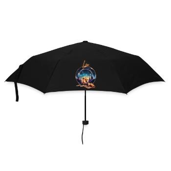 Leo Löwe Sterne Geschenk - Regenschirm (klein) - Schwarz - Vorne