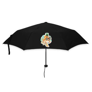 St. Patrick's Day Goldfisch Geschenk - Regenschirm (klein) - Schwarz - Vorne