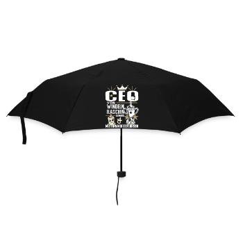 CEO von Windeln Flaschen Eltern Humor Design - Regenschirm (klein) - Schwarz - Vorne