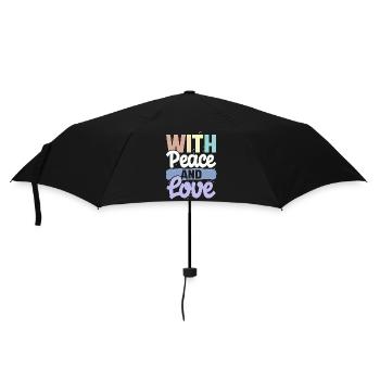 With Peace And Love - Umbrella (small) - black - Front