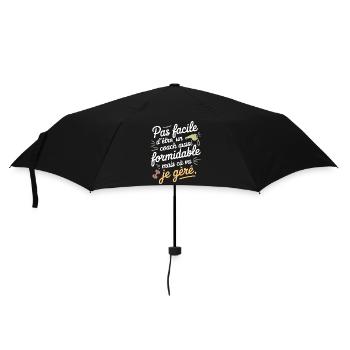 Coach formidable – Citation douce & humour - Parapluie standard - noir - Devant