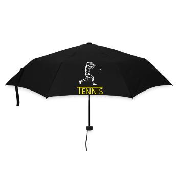 Silhouette de tennis : joueur avec raquette - Parapluie standard - noir - Devant