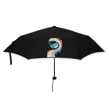 🐳 Rainbow Whale - Magical - Umbrella (small) - black - Front