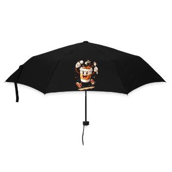 Lustiger Coffee Becher Comic Illustration - Regenschirm (klein) - Schwarz - Vorne