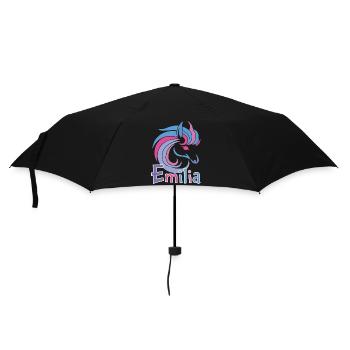 Emilia Pastellpferd Zauber - Regenschirm (klein) - Schwarz - Vorne