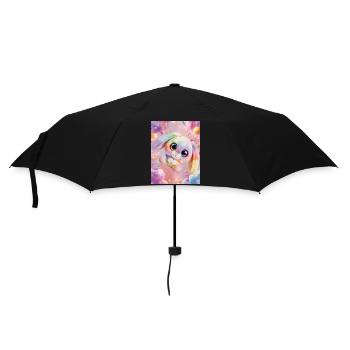 Rainbow cuddly bunny in the magic room - Umbrella (small) - black - Front
