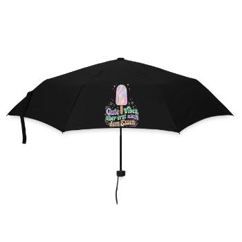 Kristall Eis, Gute Vibes - Regenschirm (klein) - Schwarz - Vorne