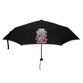 Eine heiratet. Der Rest glänzt nur mit Sekt - Regenschirm (klein) - Schwarz - Vorne